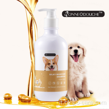 Šilkinio drėgnumo šuniukų šampūnas naminių gyvūnėlių priežiūrai